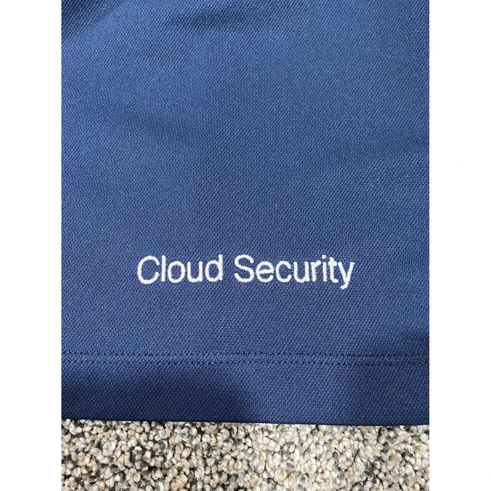 Nike Polo Shirt Mens XL Navy Blue Excellent Cisco Cloud Security Tech Corporate